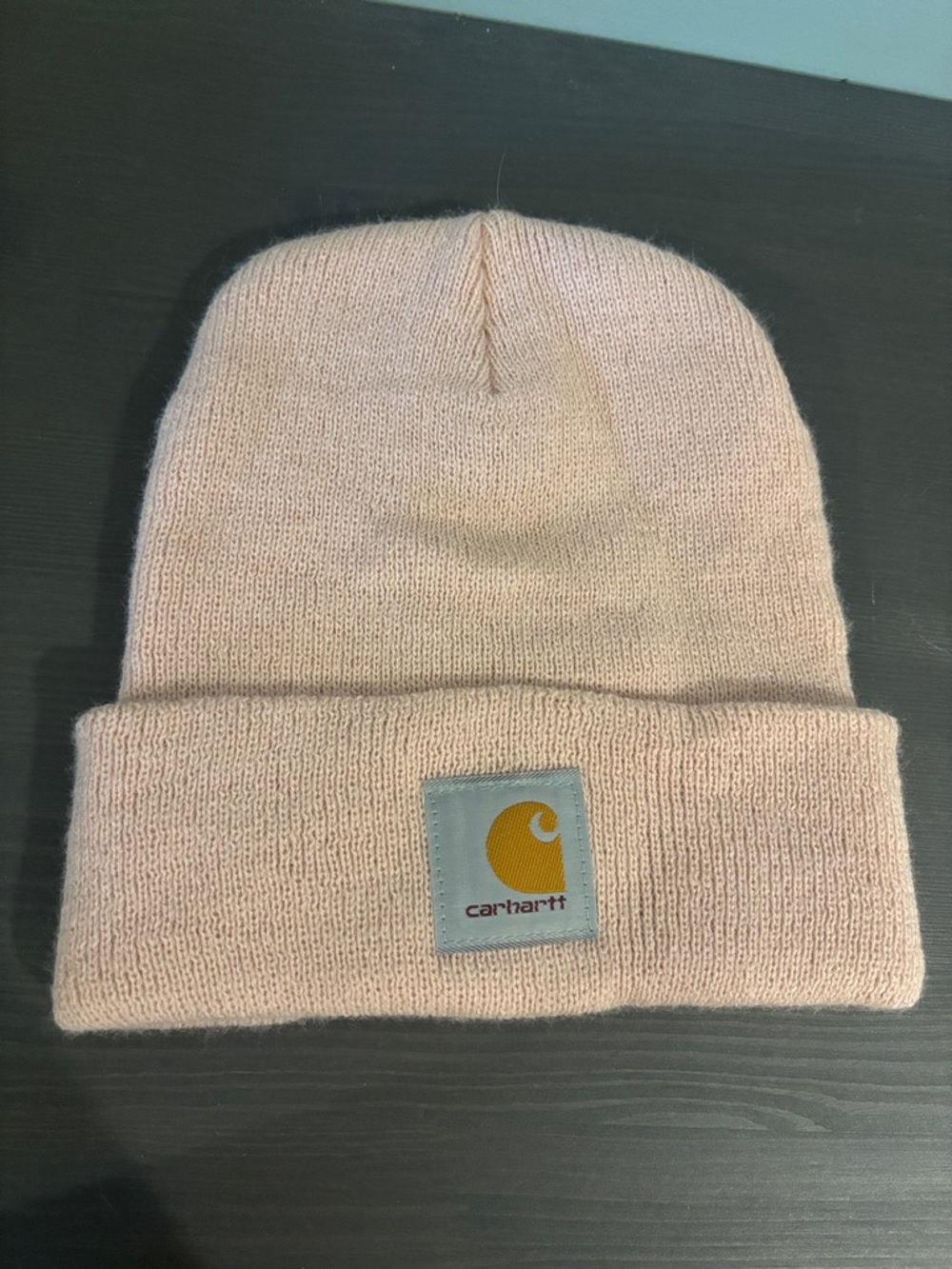 Carhartt Light Pink Cuffed Beanie with Logo Patch